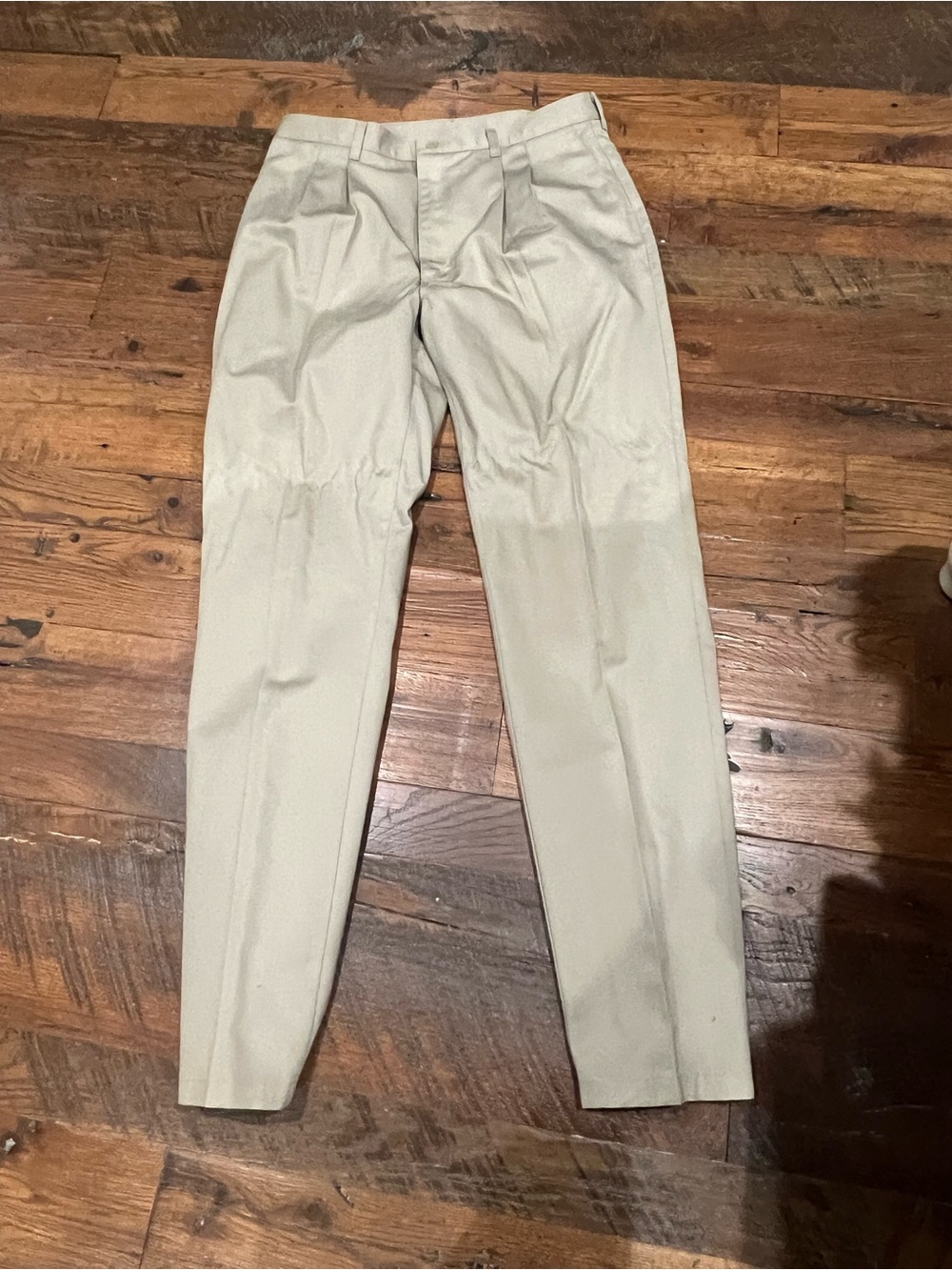 Men's Classic Pleated Dress Pants - Light Beige